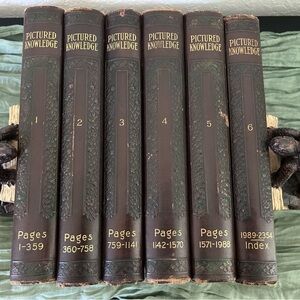 Vintage Books Full Set - Pictured Knowledge.  Rare 1917 - 1921